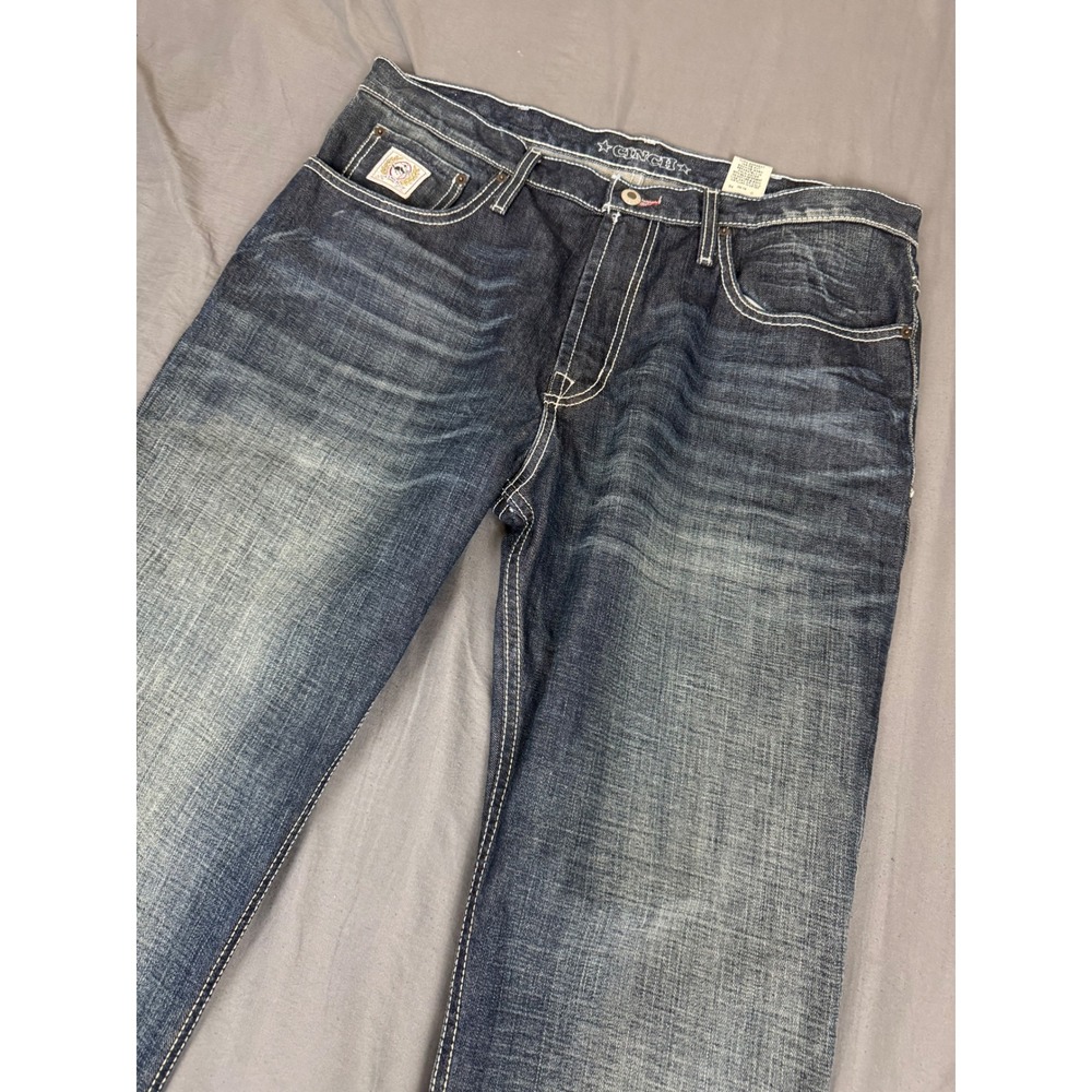 Cinch Up Mens Dark Wash Straight Leg Western Jeans 38x40 Blue MB92834019